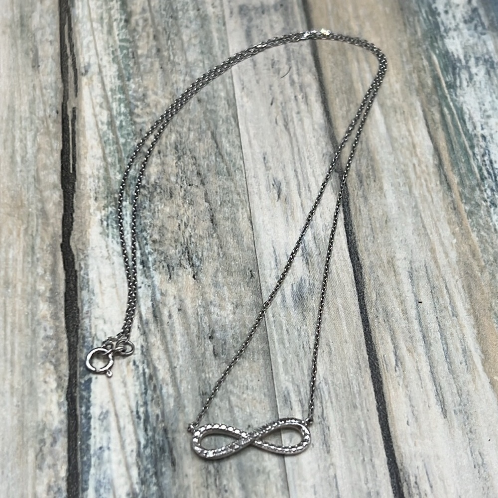 ⭐️Sterling silver cubic zirconia infinity sign 18” necklace - Picture 5 of 7